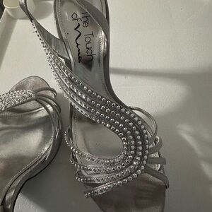 Touch of Nina Silver Strappy Heels